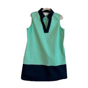 Sail to Sable Womens Navy & Green Color Block Tunic Dress Size XL  Resort - EUC